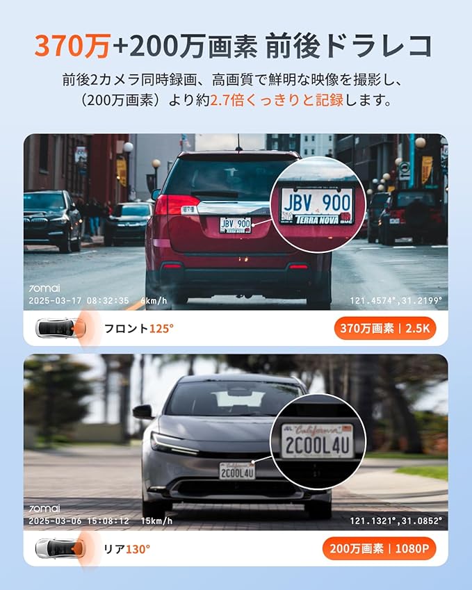 前後2カメラモデル